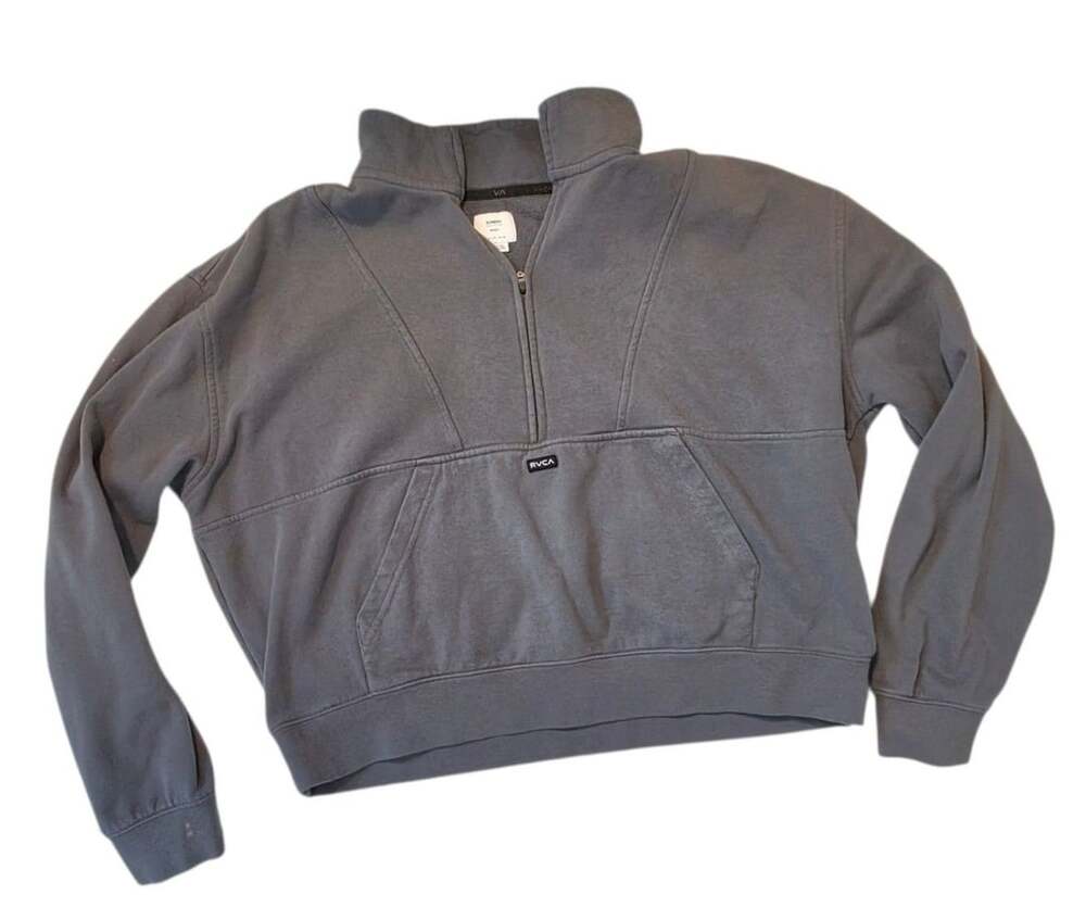 RVCA Sunday Collection Half Zip Sweatshirt Size XL Grey